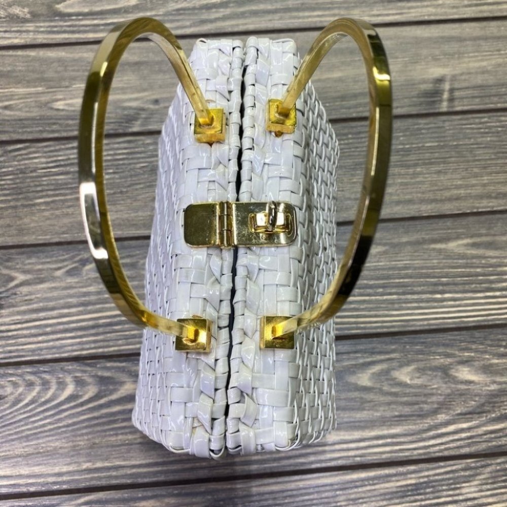 Vintage ADG White Basketweave Handbag - Picture 6 of 9